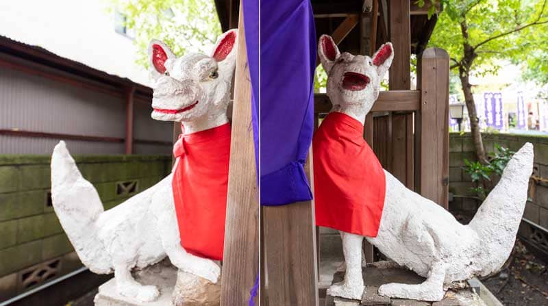 蛇窪神社　天祖神社　稲荷大明神狛犬