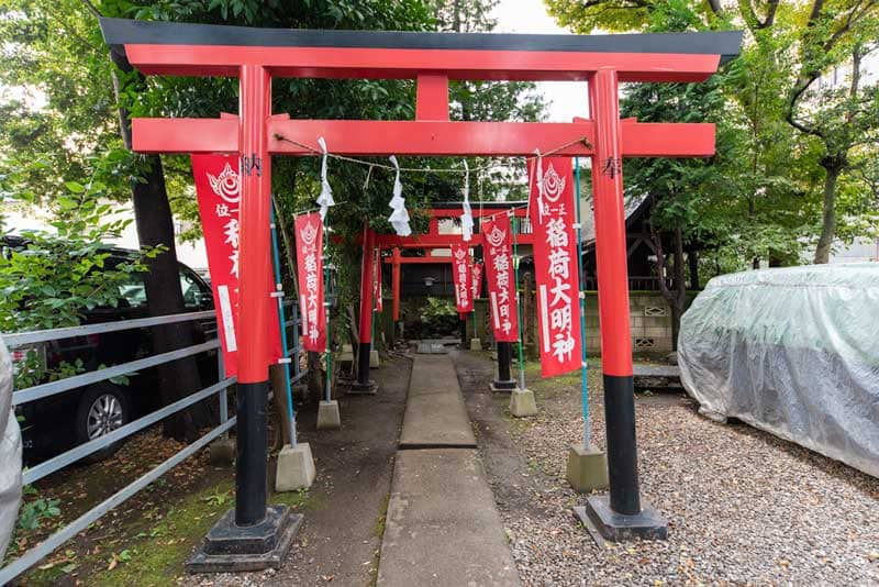 蛇窪神社　天祖神社　稲荷大明神鳥居