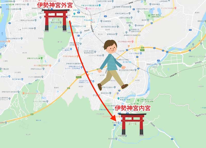 伊勢神宮内宮までの道のり