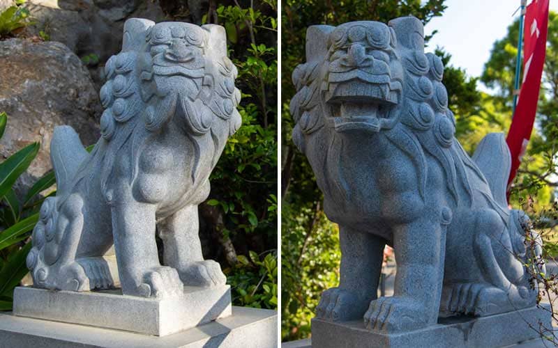 沖宮 鳥居前狛犬
