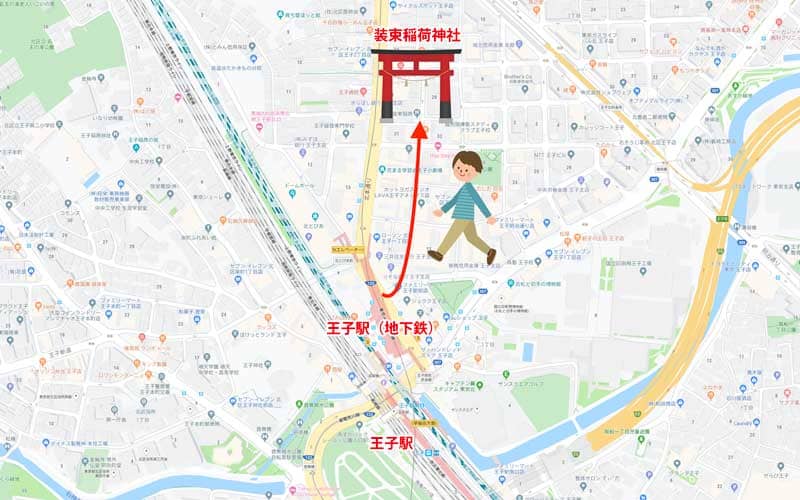 装束稲荷神社までの道のり